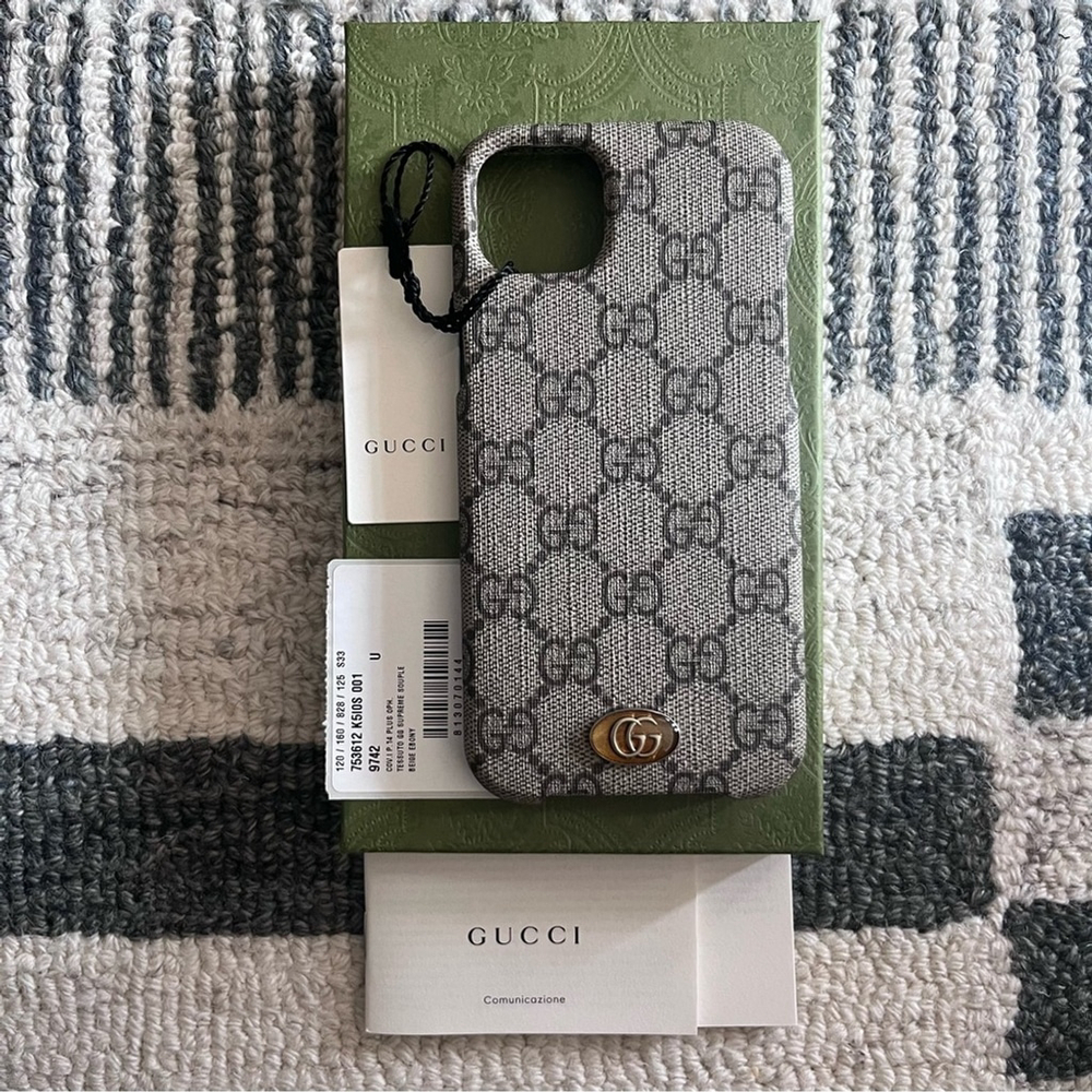 SOLD 🤎NWT🤎 Gucci Ophidia iPhone 14/15 PLUS Case (753612 K5I0S 9742) - Picture 1 of 10